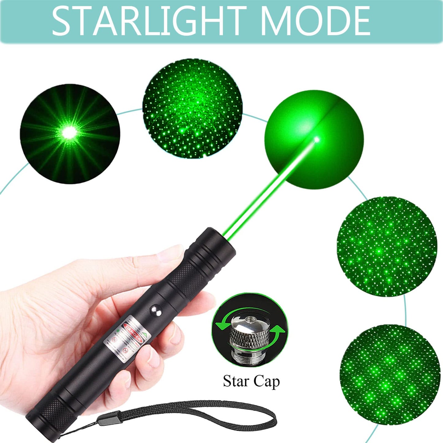 Green Laser Pointer Long-Range Laser Pointer High Power-Rechargeable Laser Pointer for Hiking, Presentations & Outdoor Use
