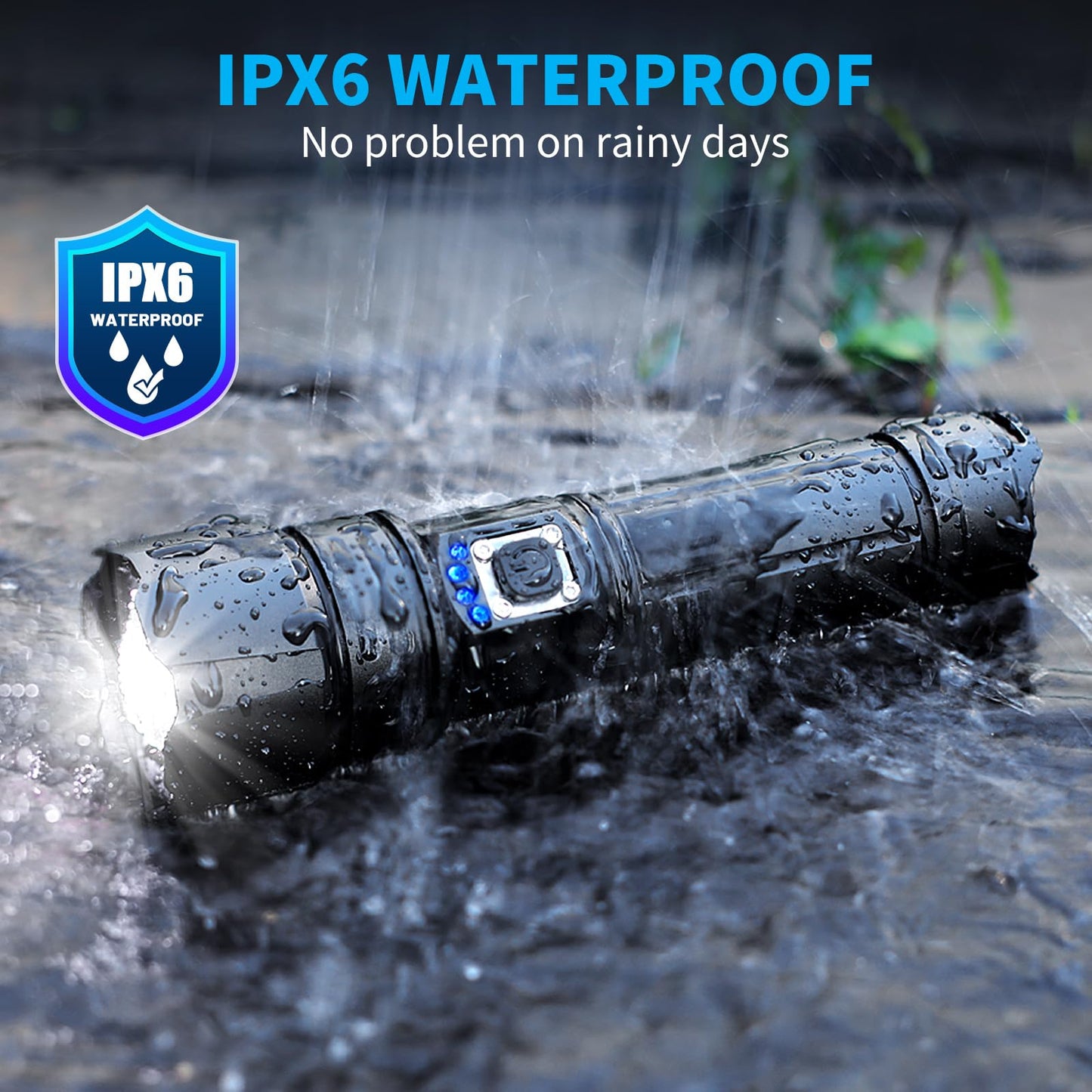 Rechargeable Flashlights High Lumens, 90,000 Lumen Brightest Led Flashlight with 5 Modes & 12H Long Runtime, Powerful Waterproof Handheld Flash Light, Super Bright Flashlight for Home, Camping