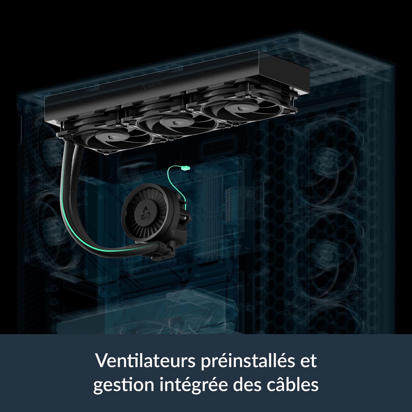 ARCTIC Liquid Freezer III Pro 360 - AIO CPU Cooler, 3 x 120 mm Water Cooling, 38 mm Radiator, PWM Pump, VRM Fan, AMD AM5/AM4, Intel LGA1851/1700 Contact Frame - Black