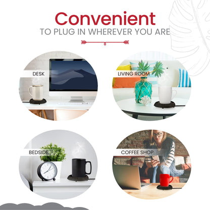 Candle Warmer Plate Safely Releases Scents Without a Flame- Used as Candle Jar Warmer, Candle Melter, Coffee Warmer, Mug Warmer, Cup Warmer in Your Home & Office (Black)