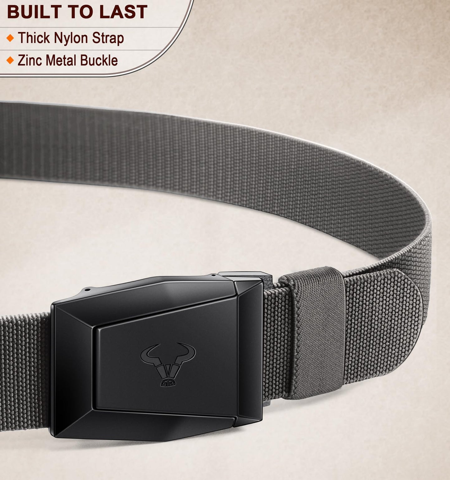 BULLIANT Men Belt 2 Pack,Nylon Web Holster Belt Stretch for Gift Men Outdoor Work Sports Hunting Hiking,Quick Release(Black/Dark Gray,28"-34" Waist Adjustable)