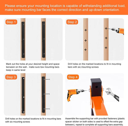 Ultrawall Wall Mount Wood Organizer Racks, Lumber Storage Metal Racks Wood Storage Racks with 3-Level (3 Pack)