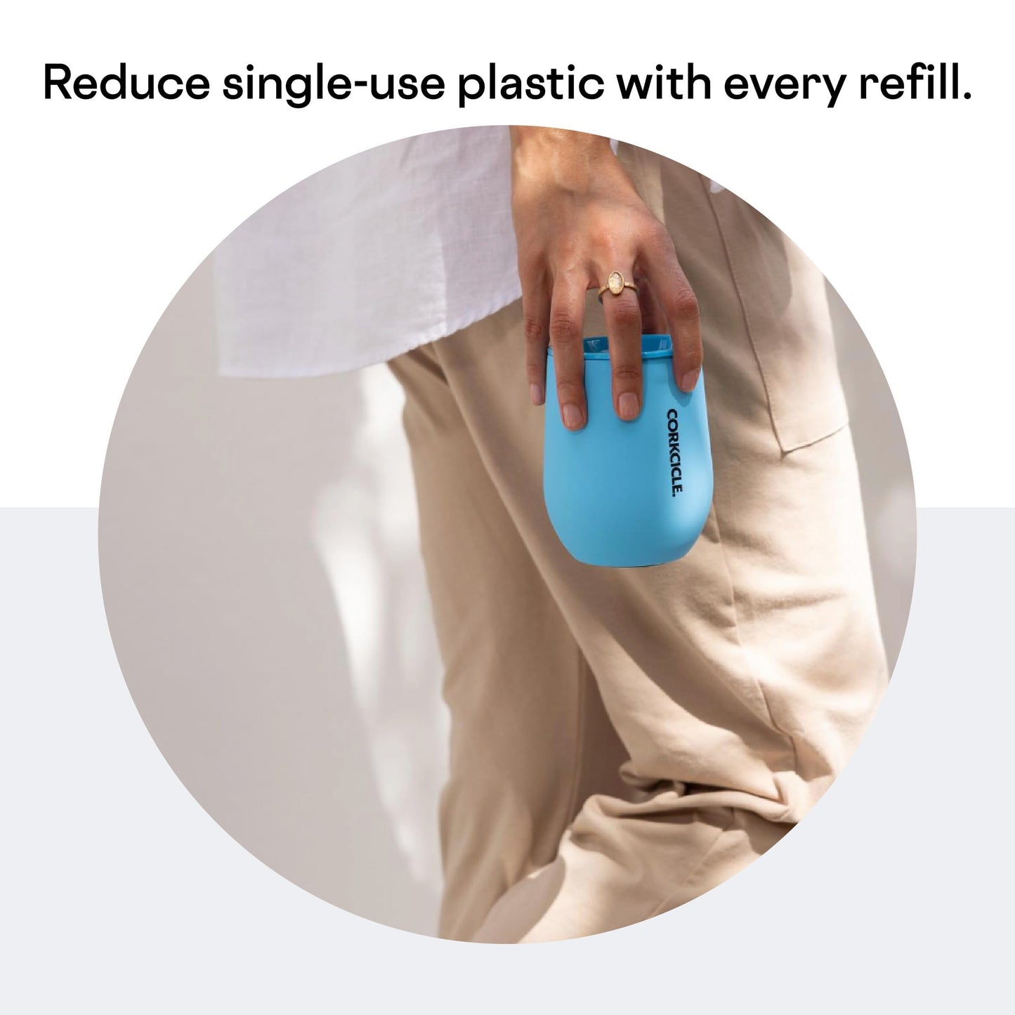 Corkcicle Stemless Wine Tumbler - Keeps Drinks Cold for 6 Hours - Triple-Insulated Stainless Steel - Non-Slip Base - Summer Drinkware Gift - Keeps Drinks Ice Cold - 12 oz - Gloss White