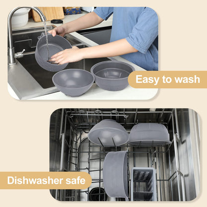 RORBAM Microwave Ramen Cooker,Ramen Bowl With Chopsticks and Spoon,For Office College Dorm Room Essentials Instant Lunch Ideal for Shin and Buldak Noodle On The Go, Dishwasher-Safe,BPA-Free. (gray)