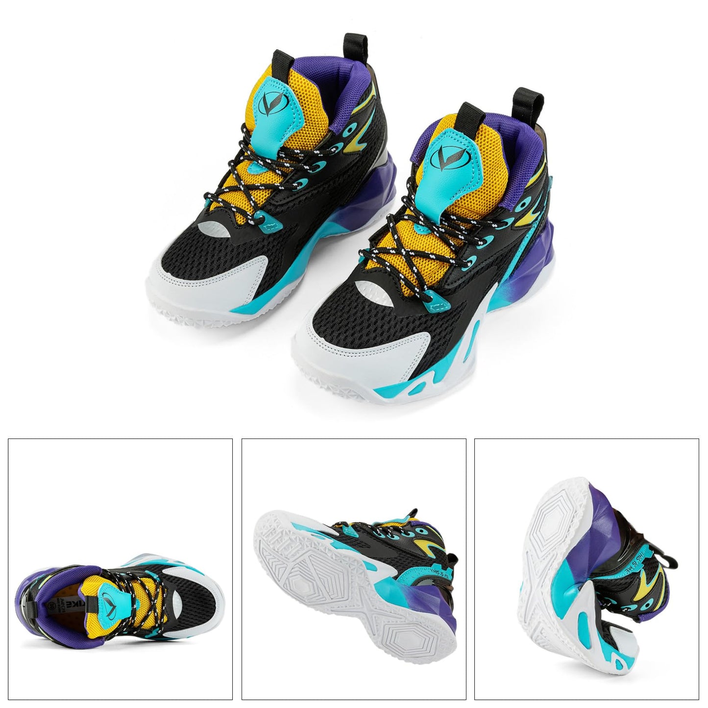 VITUOFLY Kids Basketball Shoes Boys Basketball Sneakers Girls Mid Top School Hoops Shoes Non-Slip Outdoor Sports Running Gym Little Kid Size 1