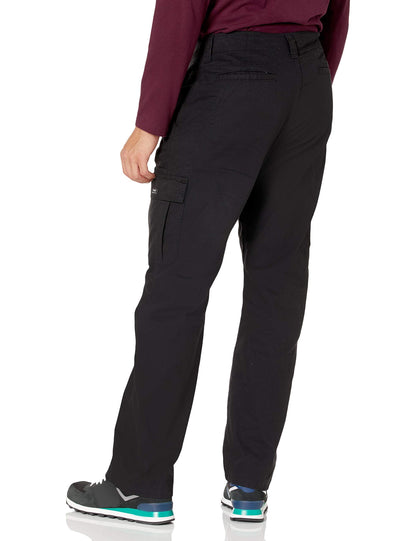 Wrangler Authentics Relaxed Fit Stretch Cargo Pant, Black, 36W x 32L