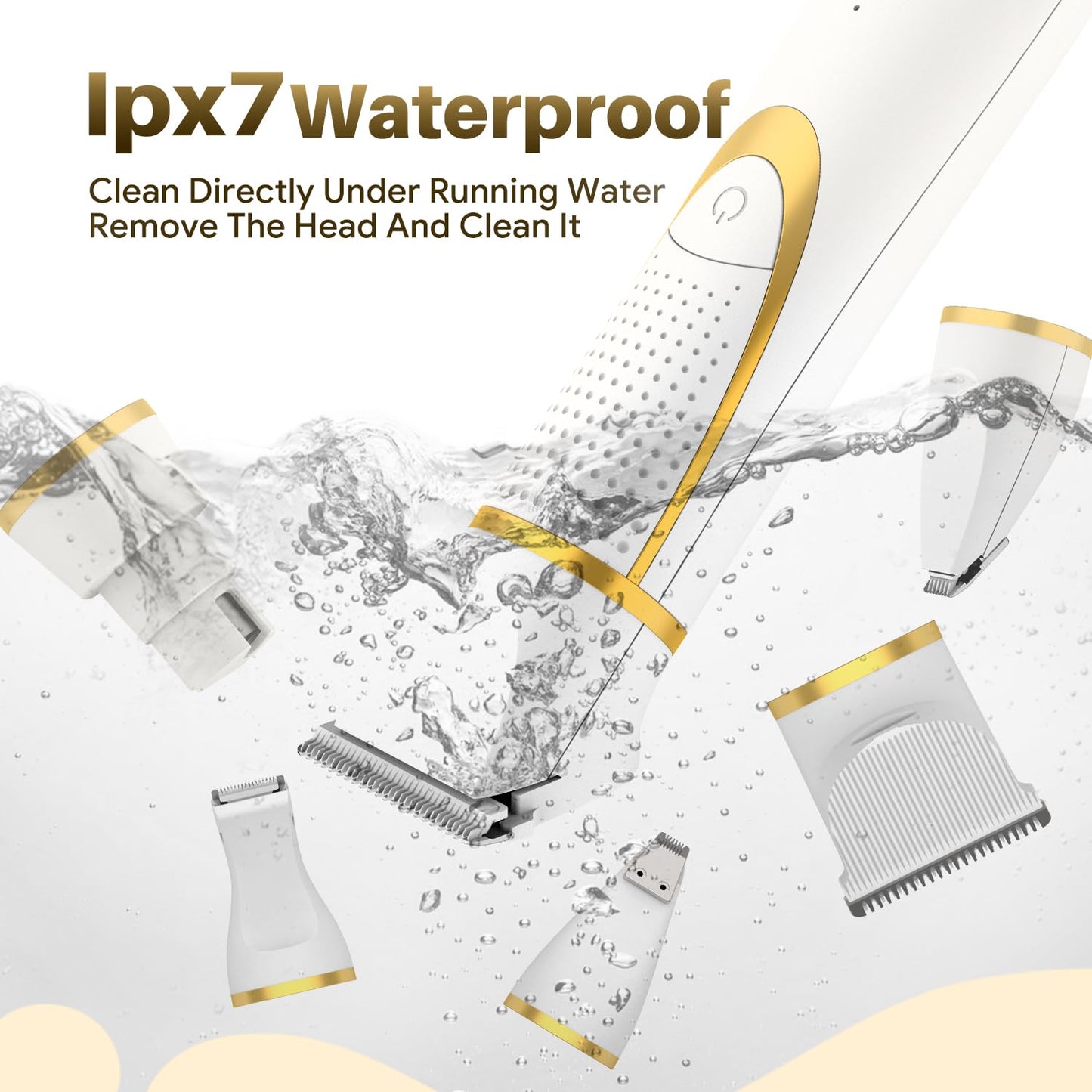 AIBORS Small Dog Grooming Kit, 4 in 1 Electric Cordless Dog Paw Trimmer with Nail Grinder, Low Noise Dog Nail Trimmers, IPX7 Waterproof Small Dog Grooming Clippers for Paws, Ears, Face, Hip Hairl