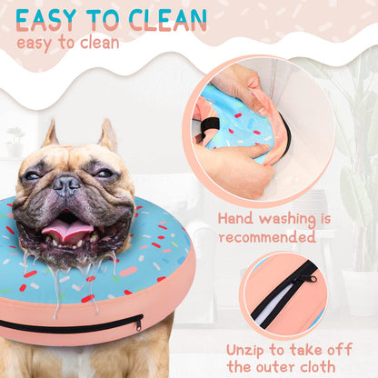 Supet Inflatable Dog Cone Collar for Small Dogs Puppies Cats, Soft Dog Cone Alternative After Surgery for Puppies Cats to Stop Licking