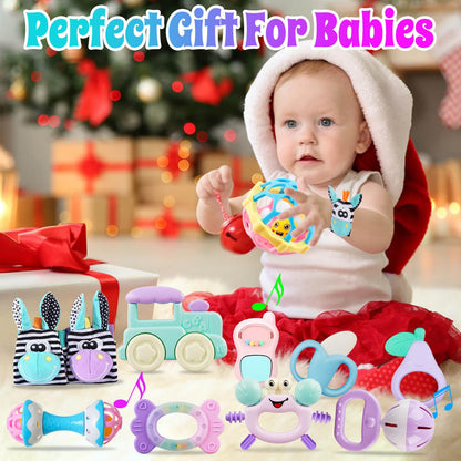 Baby Rattles 0-6 Months: Baby Toys Rattles for Babies 6-12 Months Infant Toys 0-3 Months Newborn Toys Teething Toys 3-6 Months - Baby Rattle Socks Baby Gifts for Boy Girl