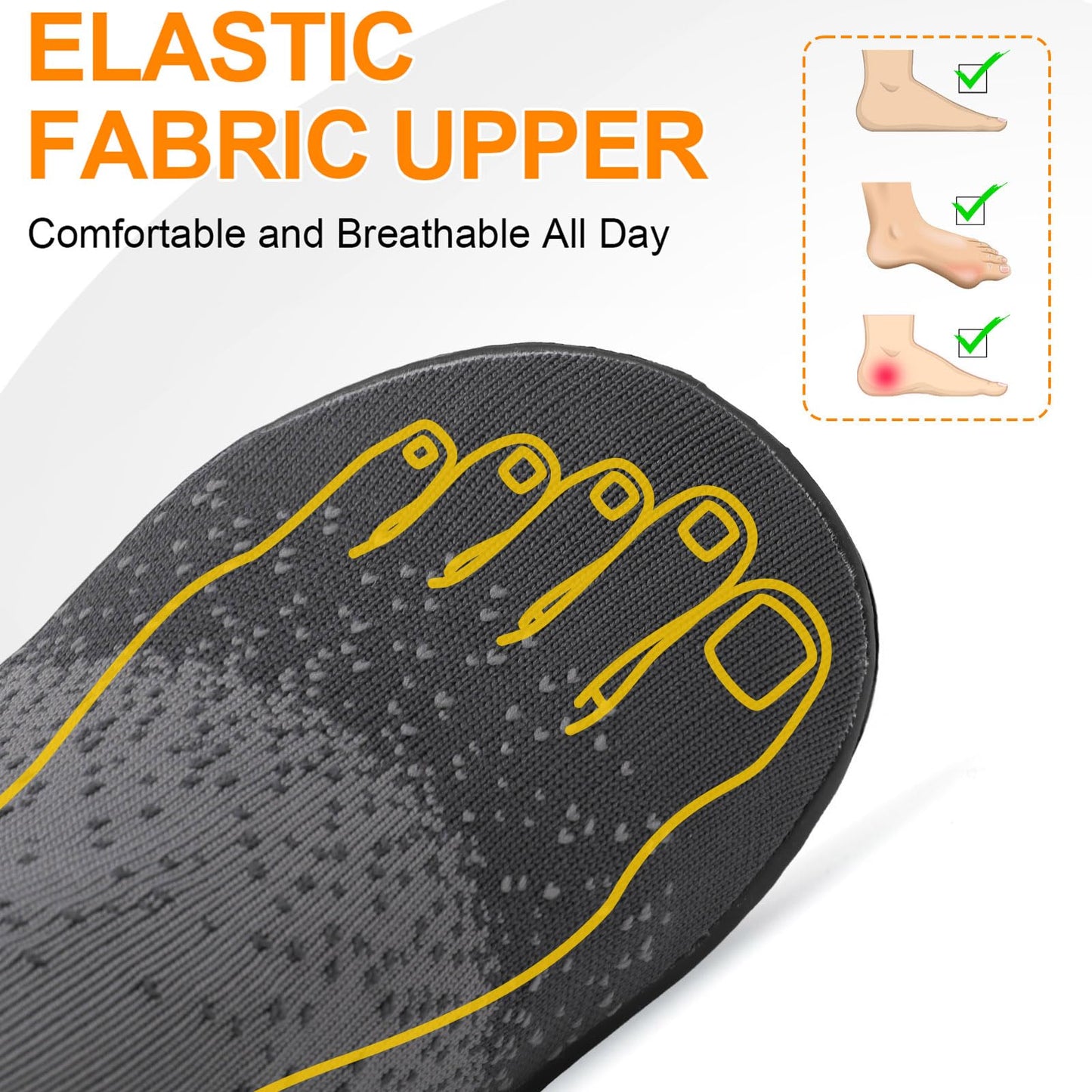 SKASO Sock Shoes Barefoot Minimalist Shoes Women Men Slip on Comfortable Breathable for Swimming Gym Running Grey Black Women Size 11.5-12.5