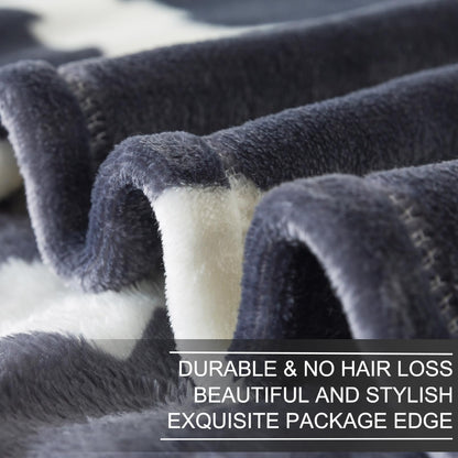 Richave Gray Pattern Twin Size Blanket,Premium Lightweight Anti-Static 66x90 Inches Throw Blankets for Twin/Twin XL Extra Long Bed,Couch, Sofa, Chair, Camping, Picnic,Grey and White