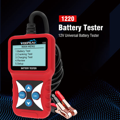Veepeak 12V Car Battery Tester, Load Tester Automotive 100-2000 CCA Alternator Analyzer Digital Battery Vehicle Charging & Cranking System Testing Tool for Cars Trucks Motorcycles Boats ATVs RVs