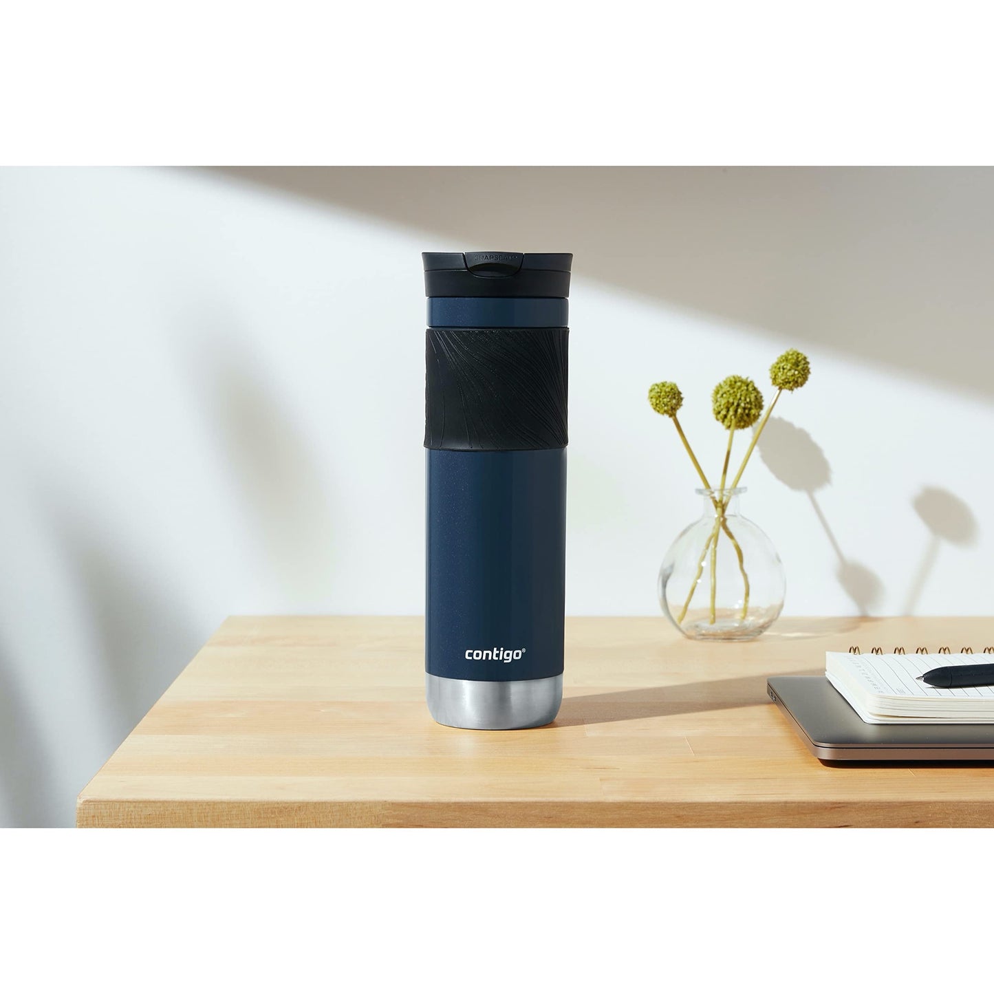 Contigo Byron Insulated Stainless Steel Travel Mug with Leak-Proof Lid 24oz Reusable Coffee Cup or Water Bottle BPA-Free Long-lasting ThermoLock Insulation Midnight Berry