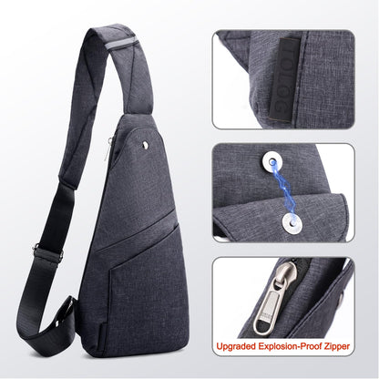 TOLOG Sling Bag Anti-Thief Crossbody Personal Pocket Bag Lightweight Chest Shoulder Backpack for Travel Hiking (Dark Grey)