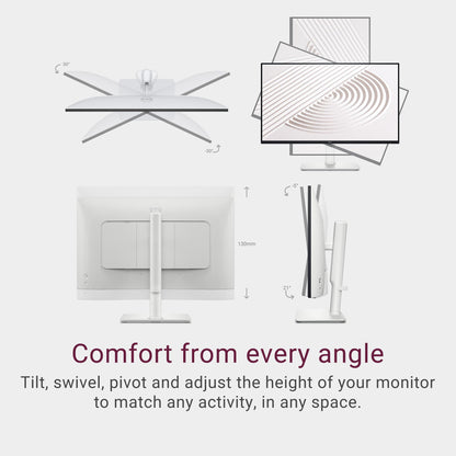 Dell S2425HS Monitor - 23.8 Inch, FHD (1920x1080) Display, 100Hz Refresh Rate 1500:1 Contrast Ratio, TÜV Rheinland Eye Comfort 4 Star, Integrated 2x5W Speaker, Height/Tilt/Swivel/Pivot - Ash White