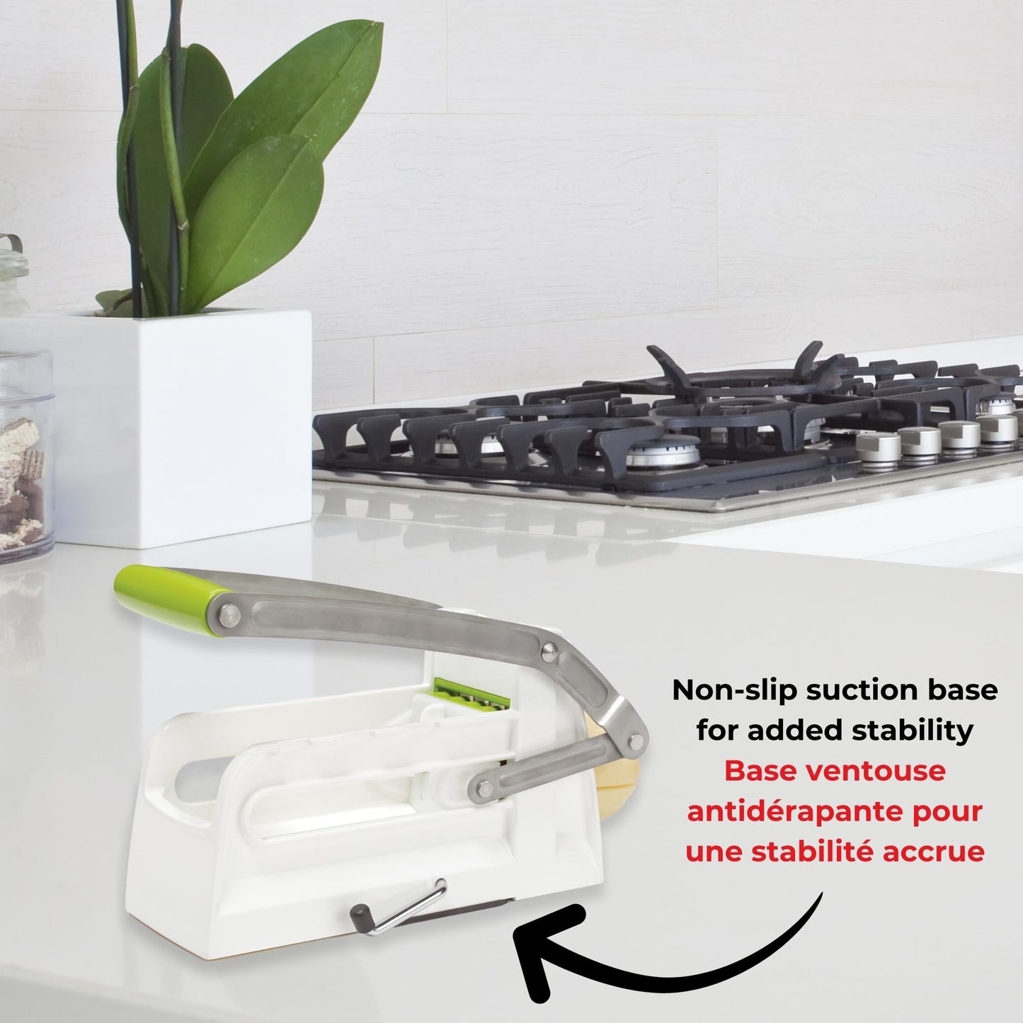 Starfrit Pro Fry Cutter & Cuber - 3-in-1 - Homemade French Fries, Slices and Diced Cubes Potato & Vegetable