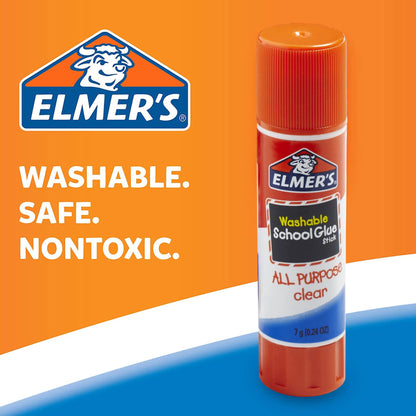 Elmer's All Purpose School Glue Sticks, Acid-Free and Washable, Clear, 7 Grams, 30 Count - Ideal for Craft Projects, Scrapbooking, Classroom, Home, Office, Teacher Supplies, #1 Teacher Brand