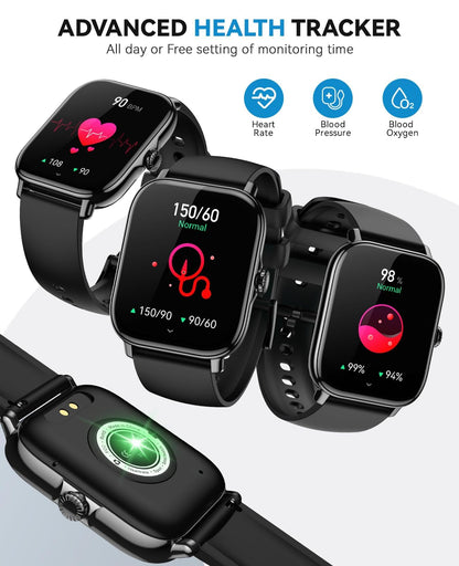 Smart Watch for Women Men- Answer/Make Call, 2025 IP68 Waterproof Fitness Step Tracker Watch with Sleep Monitor/Activity Counter/110+ Sport Mode, Smartwatch for Andriod iPhone iOS Samsung Compatible
