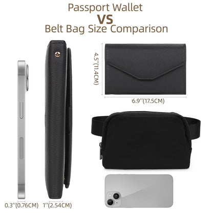 ZOPPEN Multi-purpose Rfid Blocking Travel Passport Wallet (Ver.4) Tri-fold Document Organizer Holder, 1 Black