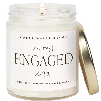 Sweet Water Decor in My Engaged Era Candle - Engagement and Bridal Shower Gifts for Her - 9 oz Soy Candle in Clear Jar with 40+ Hours Burn Time, Made in The USA