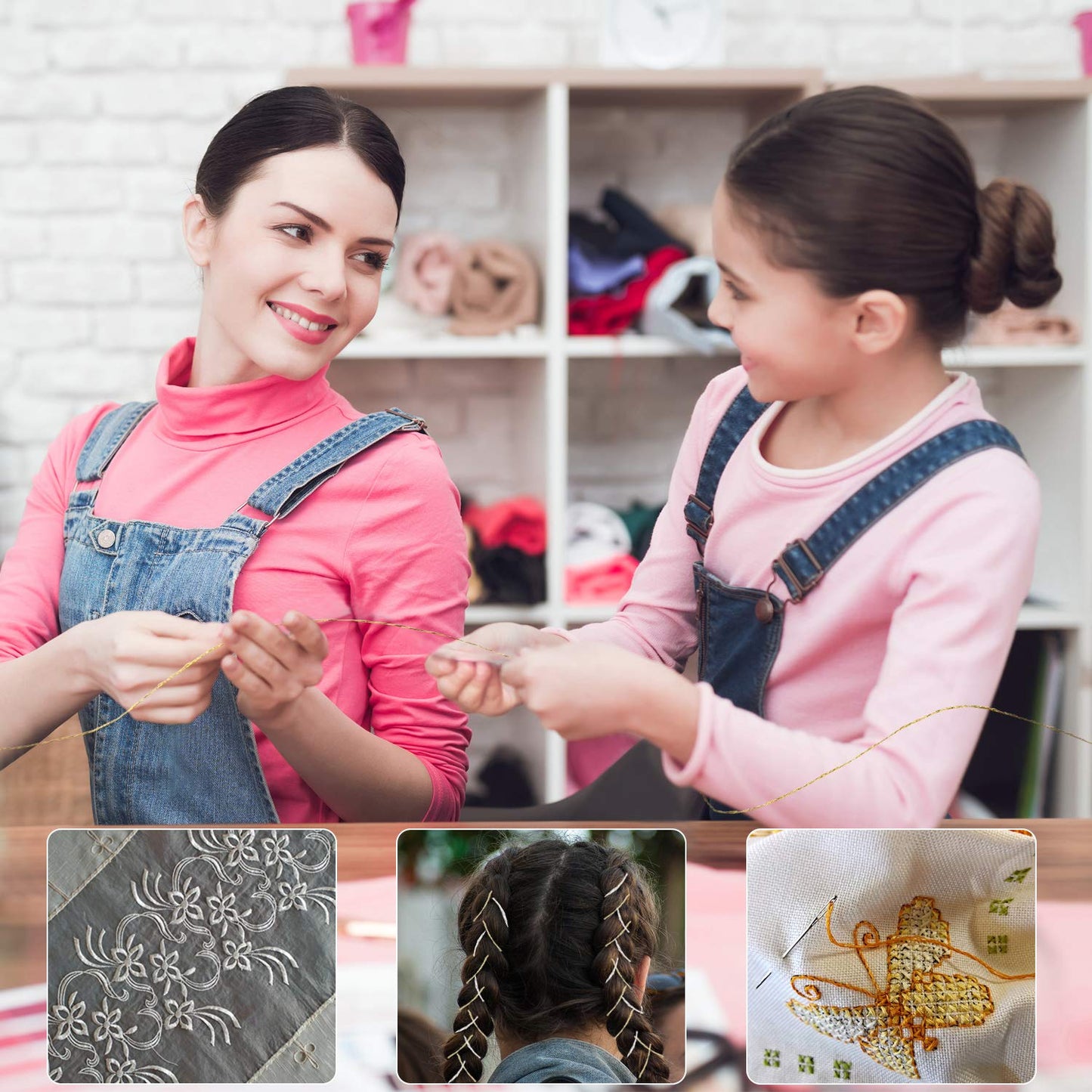 WILLBOND 24 Skeins Metallic Embroidery Floss - Glitter Embroidery Threads for Cross Stitch Crafts Friendship Bracelets(Multiple Color)