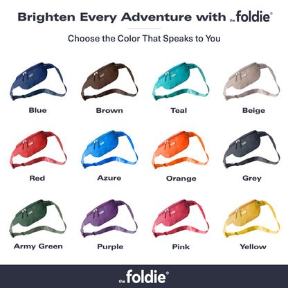 The Foldie Foldable Crossbody Bags for Women & Men - Anti-Theft RFID-Safe Fanny Pack with Smart Lockable Zippers and Cut-Resistant Strap - Lightweight Waist Pack for Travel & Everyday Use - Yellow