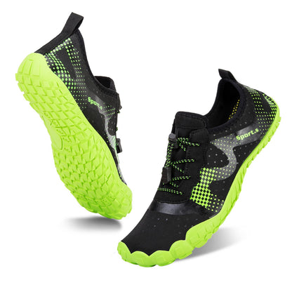 WateLves Water Shoes for Men Women Barefoot Quick-Dry Aqua Sock Outdoor Athletic Sport Shoes Kayaking Boating Hiking Surfing Walking (A-Black/Green, 42)