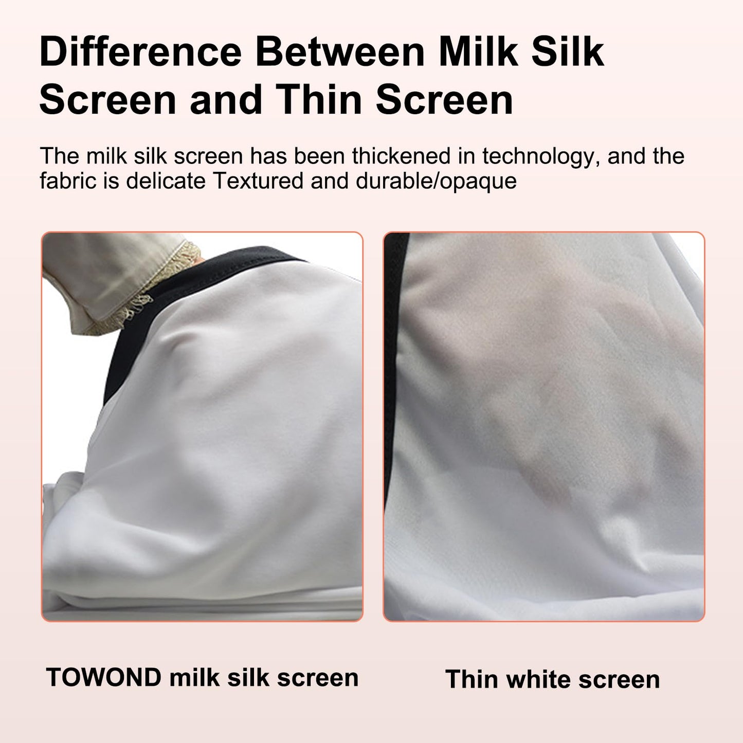 Projector Screen TOWOND 150 inch Projection Screen Indoor Outdoor Washable Anti-Crease 16:9 HD Rear Front Movies Screen for Home Theater Office