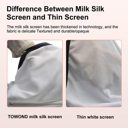 Projector Screen TOWOND 150 inch Projection Screen Indoor Outdoor Washable Anti-Crease 16:9 HD Rear Front Movies Screen for Home Theater Office