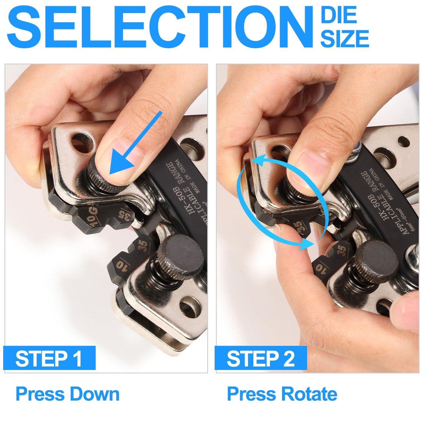Solsop Battery Cable Crimper Tool for AWG 10, 8, 6, 4, 2, 1/0 Gauge Electrical Lug, Battery Lug Crimping Tool with 60PCS Copper Wire Lugs and Heat Shrink Tubing, Cable Cutter