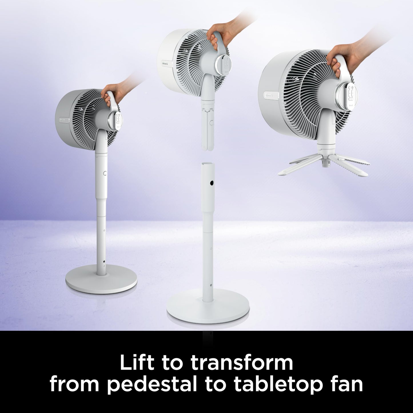 Shark FlexBreeze Pedestal & Tabletop Oscillating Fan with Remote, Indoor & Outdoor, Portable, Corded & Cordless with InstaCool Misting Attachment, White, FA222WH