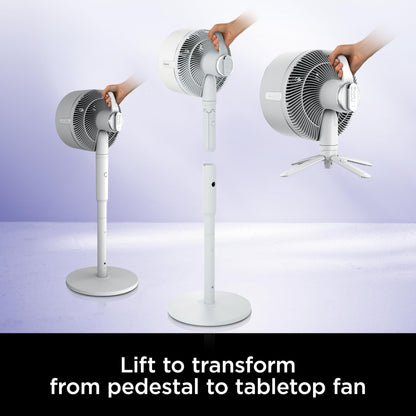 Shark FlexBreeze Pedestal & Tabletop Oscillating Fan with Remote, Indoor & Outdoor, Portable, Corded & Cordless with InstaCool Misting Attachment, White, FA222WH