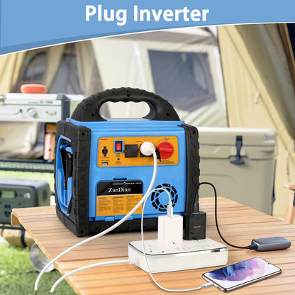 ZunDian 6-in-1 1800 Amp Jump Starter with Air Compressor 260PSI Tire Inflator, 12V Car Battery Jumper Starter Booster Pack for Truck Automotive Battery, Portable Power Station 400W AC Power Inverter