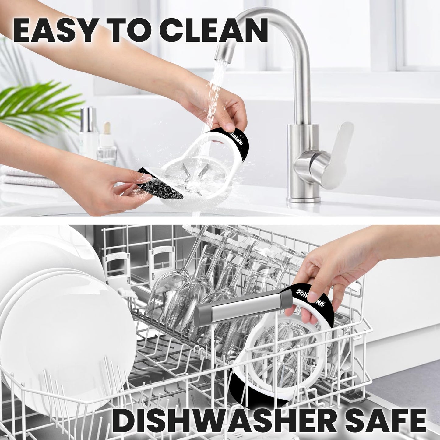 SCHVUBENR 3.5 Inch Apple Slicer - Professional Apple Cutter - Stainless Steel Apple Corer - Super Sharp Apple Slicer and Corer - Apple Tool with 8 Sharp Blades(Black)