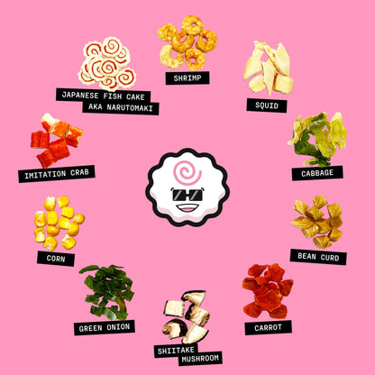 The Ramen Bae - Classic Seafood and Vegetables MIx, Dried Ramen Toppings - 14oz (14 oz., Classic Seafood and Veggie Mix)