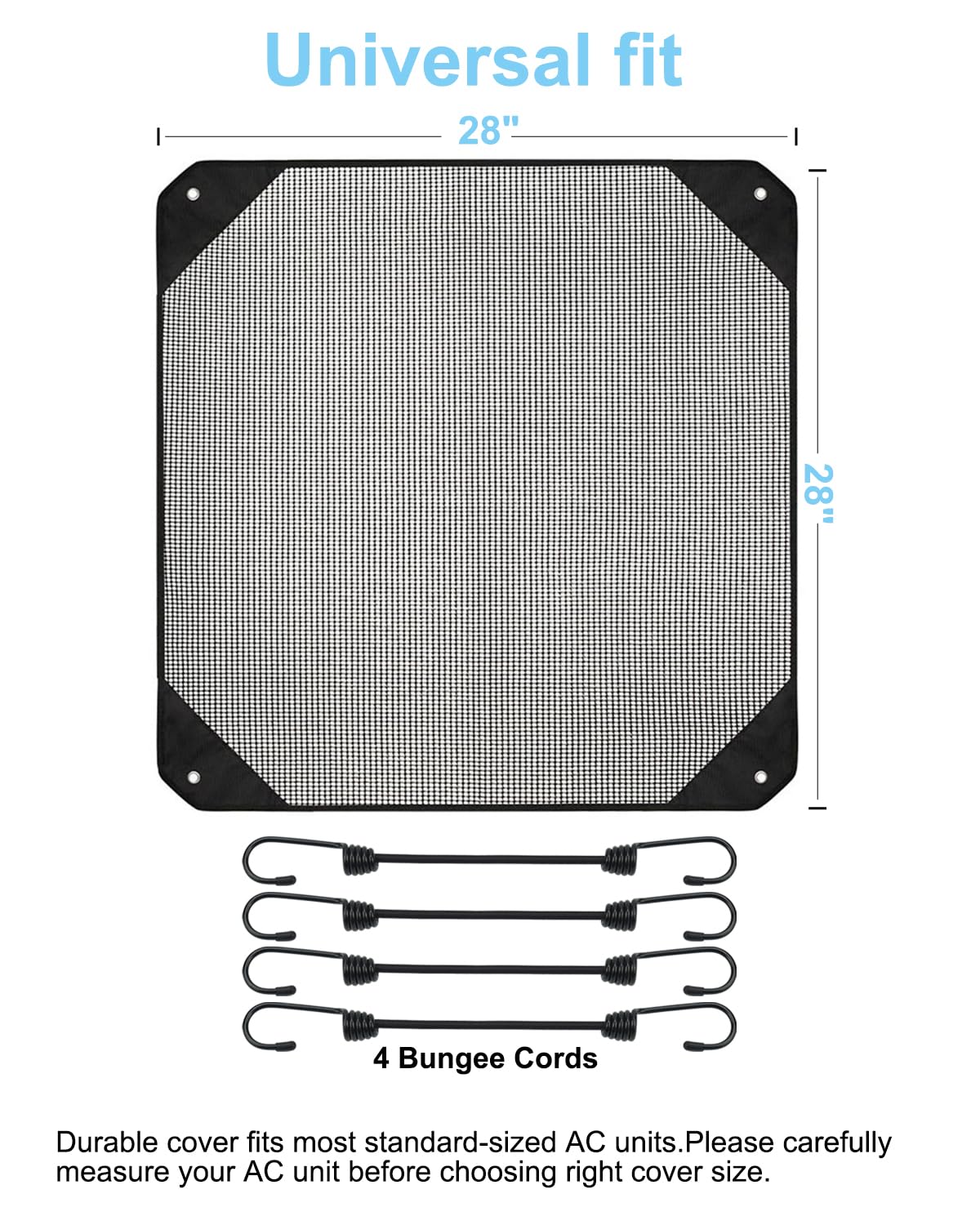 Aucanla Air Conditioner Covers for Outside Units, 28" x 28" Central AC Cover, Top Universal Mesh Cover Defender for All Seasons