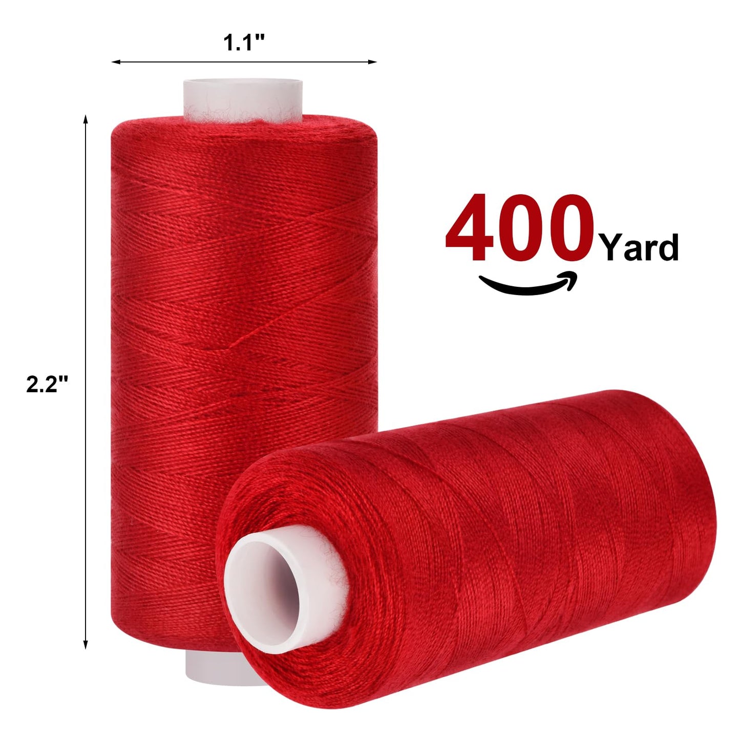 Eoehro 72pcs Sewing Thread Kit, 36 Colors, 400 Yards per Spool Polyester Thread, Prewound Bobbins, Sewing Machine Threads