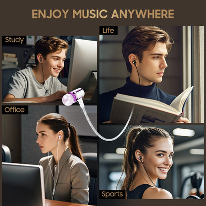 Rayleigh USB C Headphones with Microphone 3 Pack, Wired Earbuds with Heavy Bass, Type C Earphones with Noise Isolating, Compatible with iPad, Android Phones, Fits Most Type C Devices