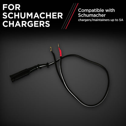 Schumacher Electric Ring Connection Cable for Battery Chargers and Maintainers, WM-12, 18 Inches, Quick Connect, for Motorcycle, Power Sport,and Lawn Tractor Batteries