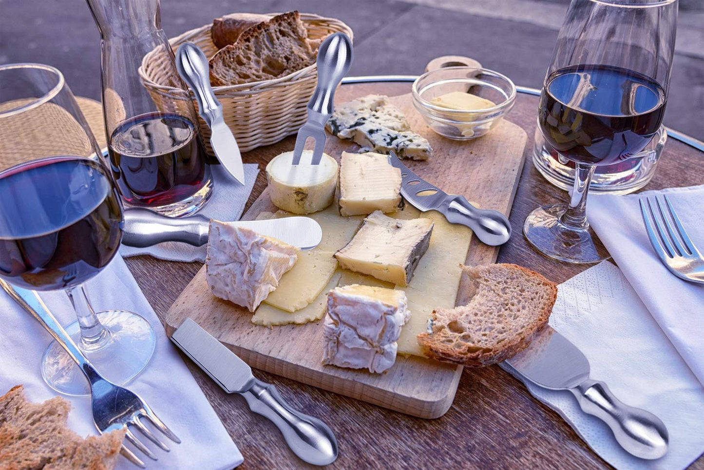 WoneNice Luxury 6-Piece Cheese Knife Set, Premium Stainless Steel Cheese Knives Gift Set for Wine Parties, Charcuterie Boards, Gourmet Dining, Weddings, Housewarming & Cheese Lovers