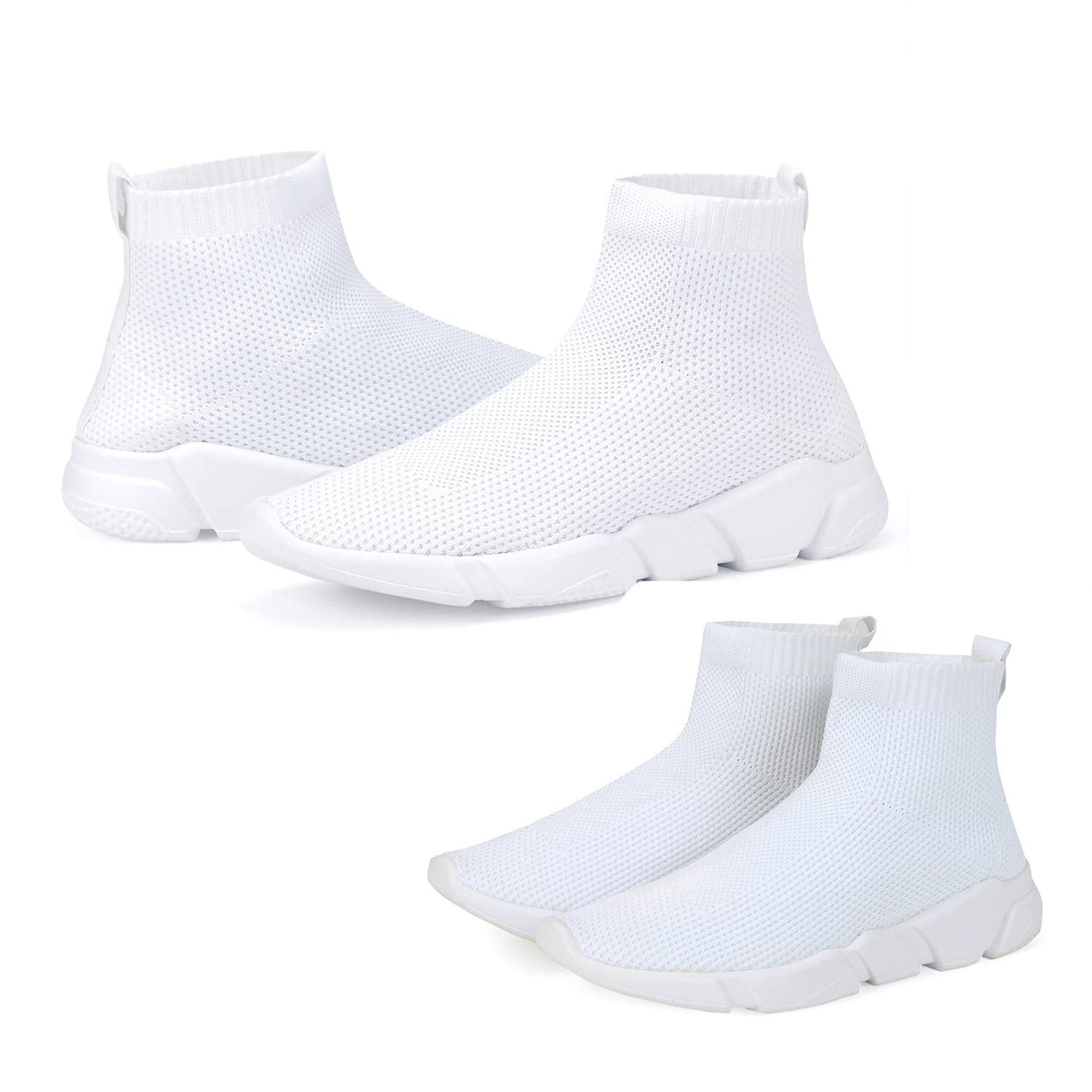 VAMJAM Men's Socks Sneakers Slip On Lightweight Breathable Comfortable Fashion Walking Shoes White Size 8