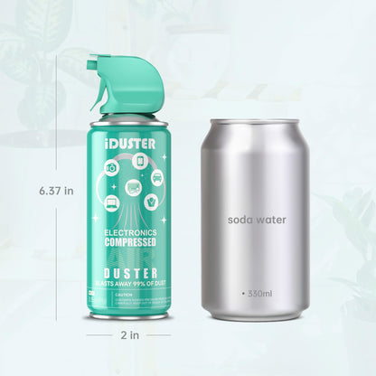 Compressed Canned Air Duster for Computer - iDuster Disposable Electronic Keyboard Cleaner for Cleaning Duster, 2PCS(3.5oz)