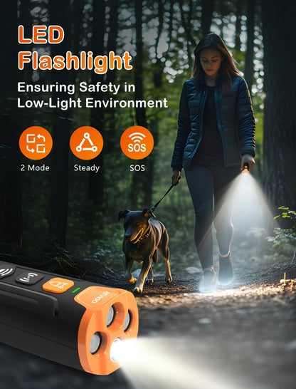 Dog Bark Deterrent Device - Ultrasonic Anti-Barking Devices with 3X Sonic Emitters, Fit for 6 Months to 8 Years & Rechargeable Bark Control - Safe for Dogs Training - Indoor & Outdoor (Black)