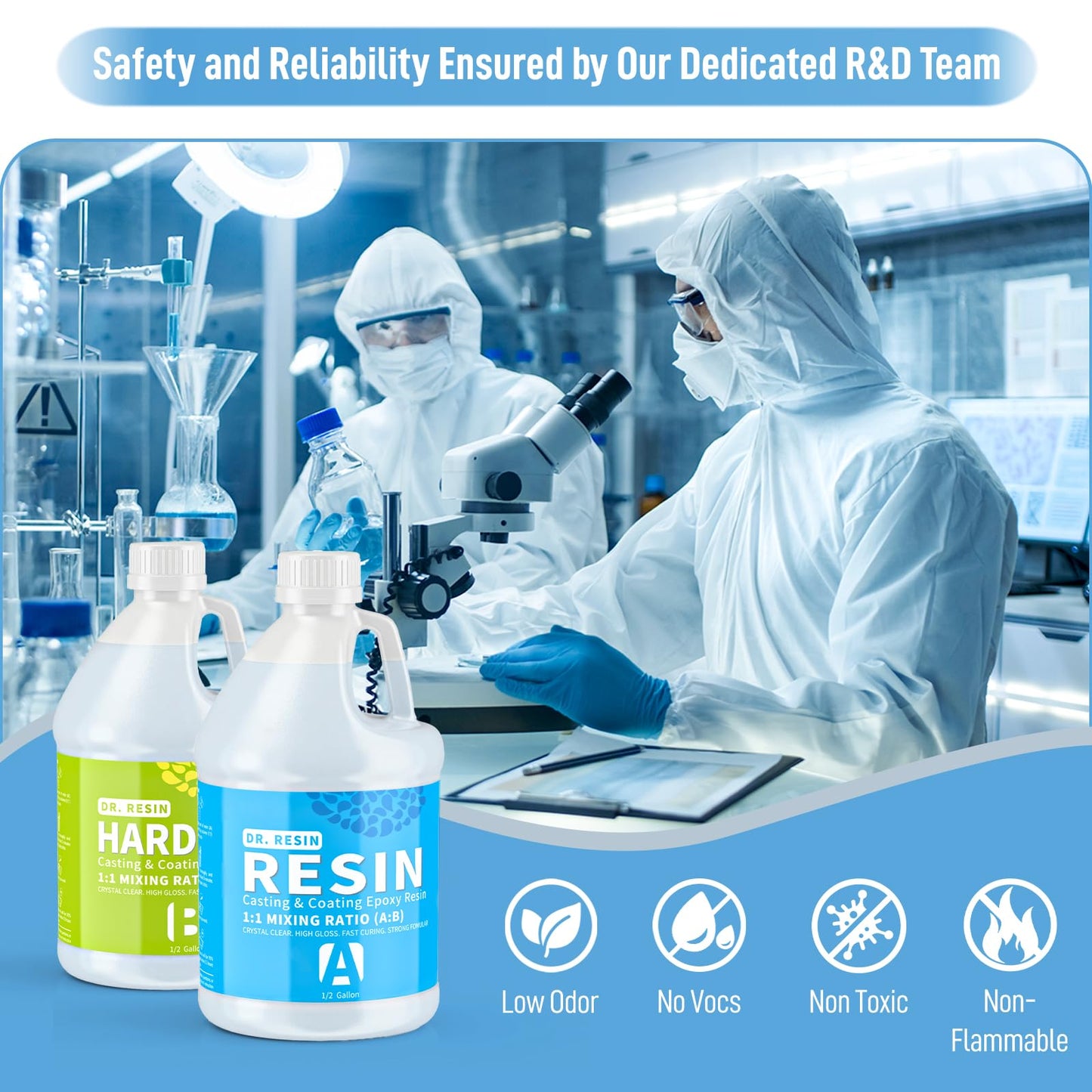 Clear Epoxy Resin Kit 1 Gallon, 2 Part Resina Epoxica for Countertop Wood Table Bar top, Self-Leveling Food Safe Crystal Casting Resin Coat for Crafts Art Jewelry Tumbler Coasters Tabletop DIY