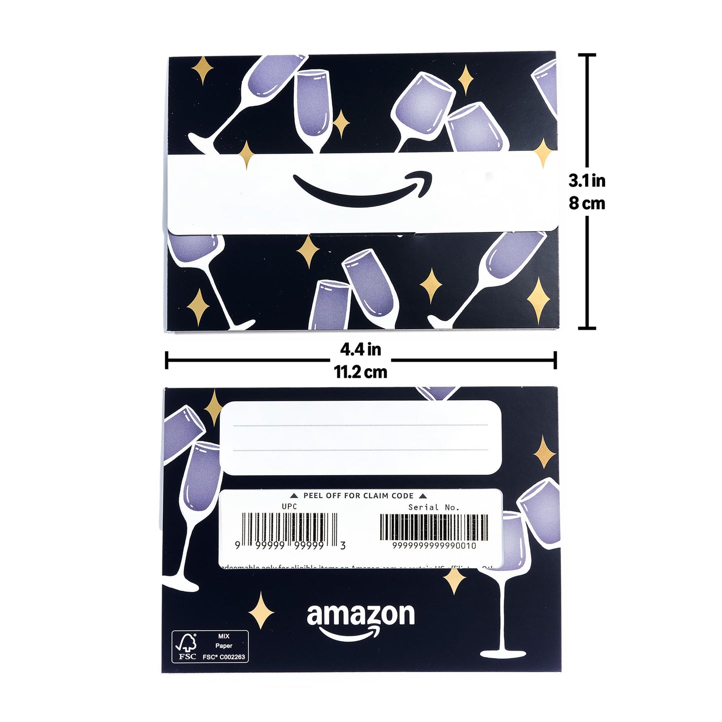 Amazon Physical Gift Card in Mini Envelope - Cheers & Toasts | Christmas, Graduation, Wedding, Birthday, Congrats