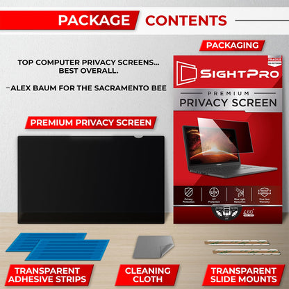 SightPro 14 Inch 16:9 Laptop Privacy Screen Filter - Privacy Shield and Anti-Glare Protector