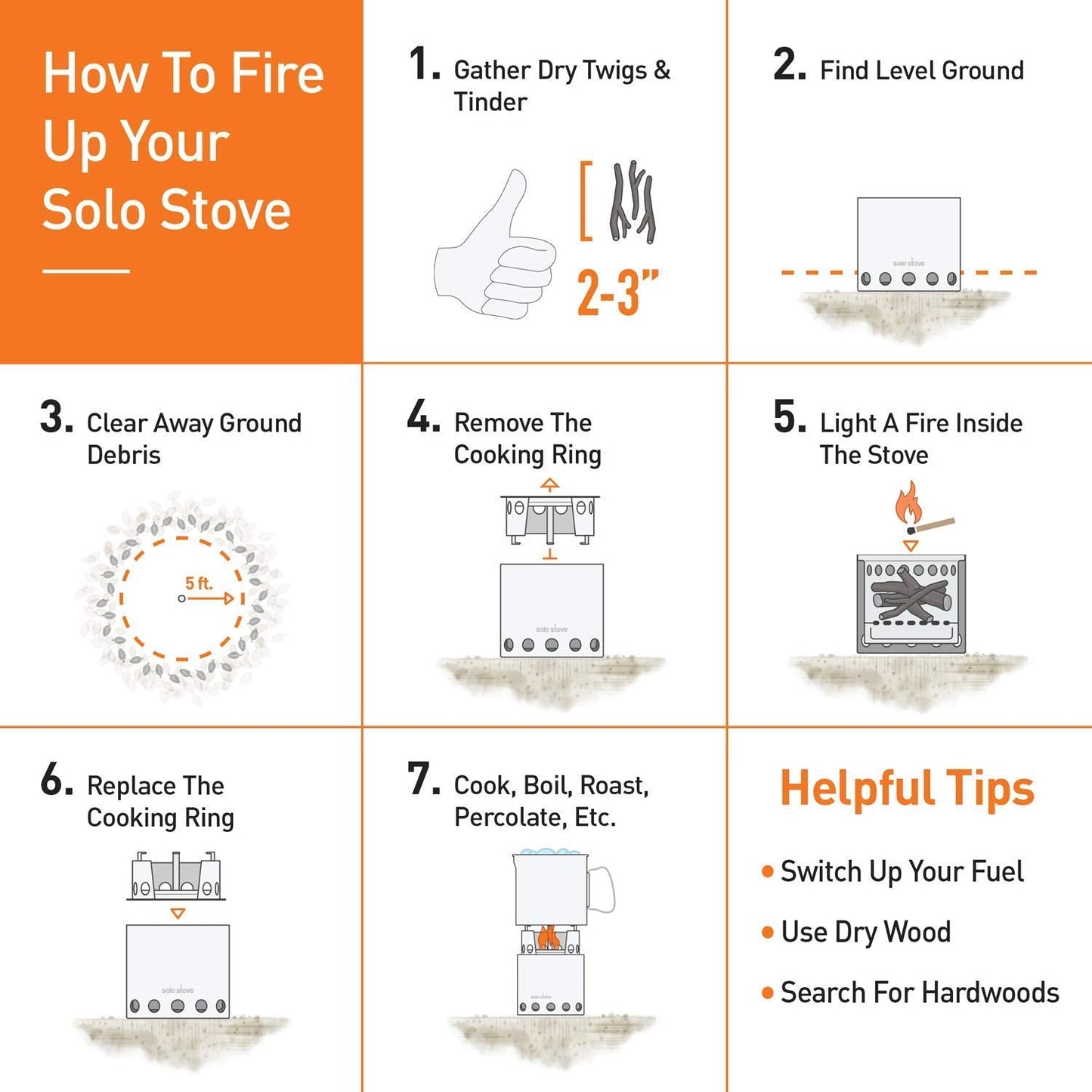 Solo Stove Titan Camping Stove Portable Stove for Backpacking and Outdoor Cooking Great Stainless Steel Camping Backpacking Stove Compact Wood Stove Design-No Batteries or Liquid Fuel Canisters Needed