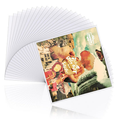 20 Clear Vinyl Record Sleeves, 12" LP Outer Record Sleeves, 12.75" x 12.75", 3.2 Mil Protective Album Covers for Single & Double Vinyl Records