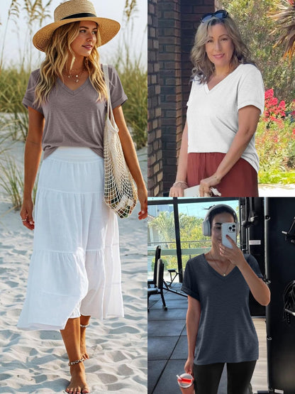 Womens Tops Basic Tees t-Shirts Trendy Fashion Cruise Comfy Workout Casual Summer Outfits Spring Clothes 2025 Beach Aqua