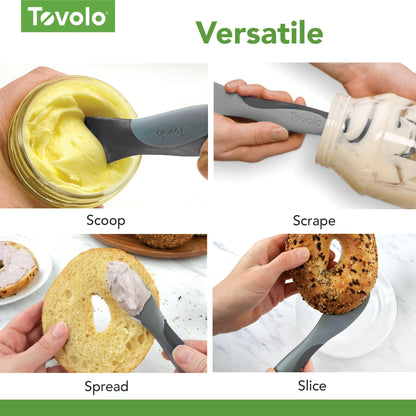 Tovolo Scoop & Spread Tool – Dual-Ended Silicone & Nylon Kitchen Utensil for Spreading, Scraping, Scooping, Slicing – BPA-Free, Heat-Resistant, Dishwasher Safe